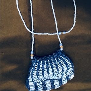 Variegated Blue Pocket Purse Necklace